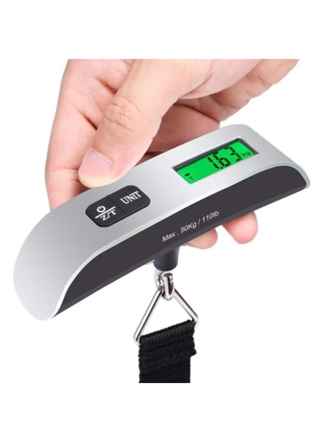 ميزان أمتعة رقمي معلق، ميزان محمول باليد، ميزان حقائب سفر، مزود بشاشة LCD، سعة 50 كجم/110 رطل - Image 2